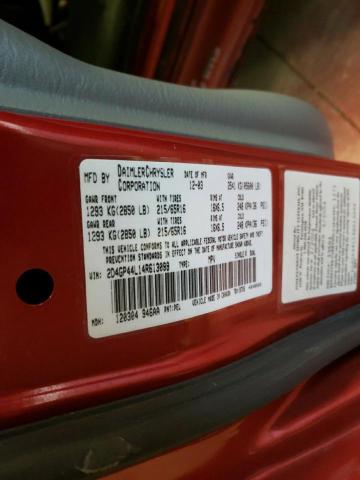 2D4GP44L14R613099 - 2004 DODGE GRAND CARA SXT RED photo 14