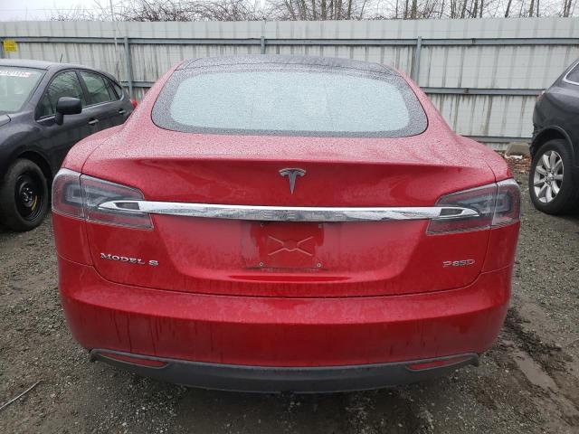 5YJSA1E46FF103697 - 2015 TESLA MODEL S RED photo 6