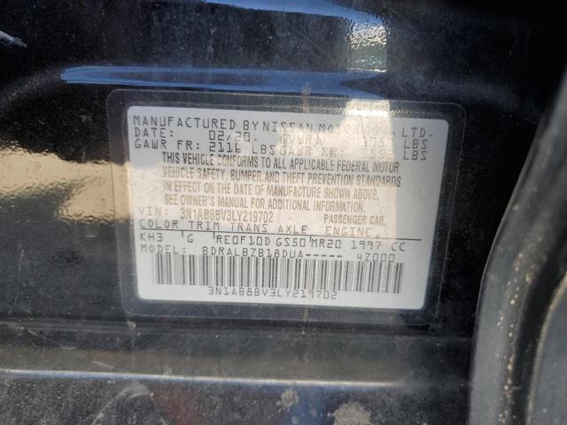 3N1AB8BV3LY219702 - 2020 NISSAN SENTRA S BLACK photo 13