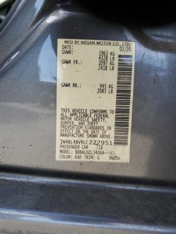 1N4BL4BV9LC222951 - 2020 NISSAN ALTIMA S SILVER photo 13