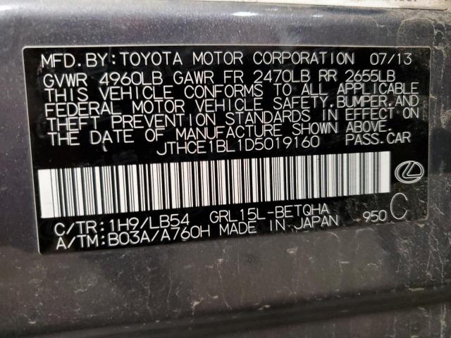 JTHCE1BL1D5019160 - 2013 LEXUS GS 350 GRAY photo 13