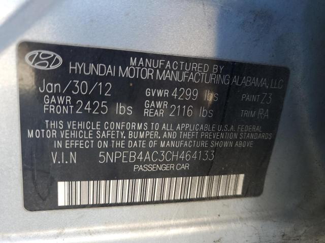 5NPEB4AC3CH464133 - 2012 HYUNDAI SONATA GLS BLUE photo 12