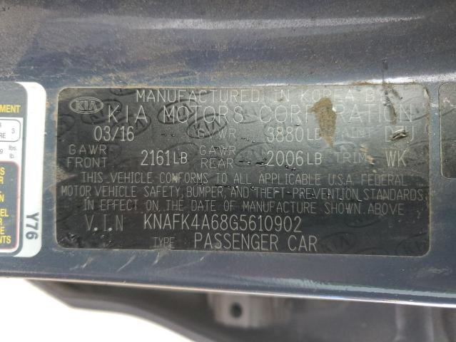 KNAFK4A68G5610902 - 2016 KIA FORTE LX GRAY photo 13