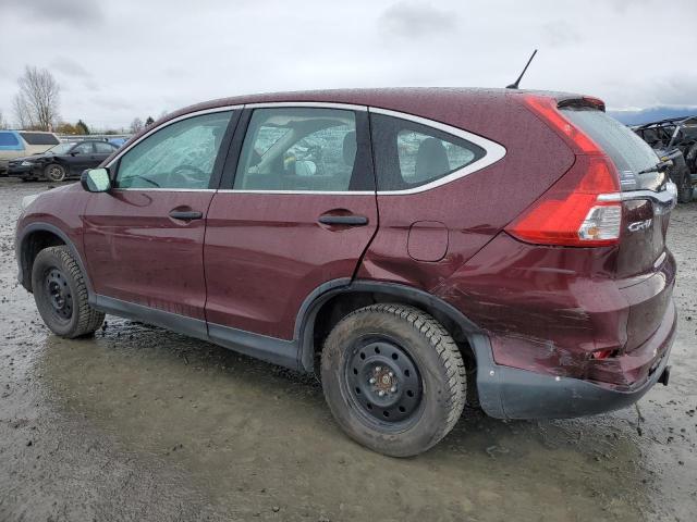 2HKRM4H31FH695327 - 2015 HONDA CR-V LX BURGUNDY photo 2