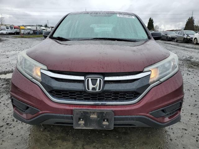 2HKRM4H31FH695327 - 2015 HONDA CR-V LX BURGUNDY photo 5