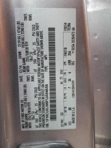 1FMCU0J98FUA94656 - 2015 FORD ESCAPE TITANIUM SILVER photo 13