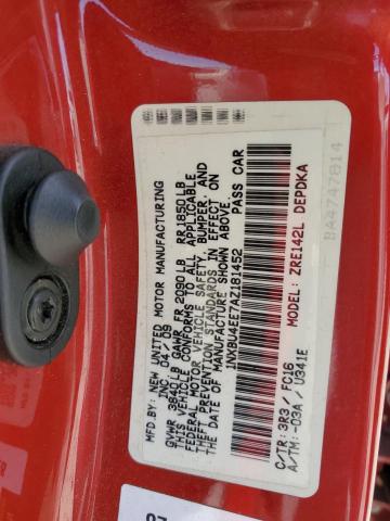 1NXBU4EE7AZ181452 - 2010 TOYOTA COROLLA BASE RED photo 12