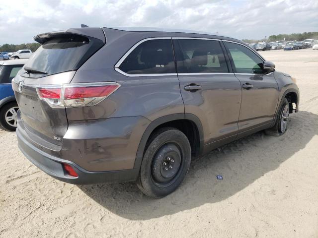 5TDKKRFH0FS108502 - 2015 TOYOTA HIGHLANDER XLE GRAY photo 3