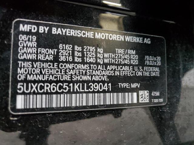 5UXCR6C51KLL39041 - 2019 BMW X5 XDRIVE40I BLACK photo 13