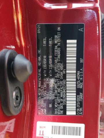 5TDGZRBH9MS531860 - 2021 TOYOTA HIGHLANDER XLE RED photo 12
