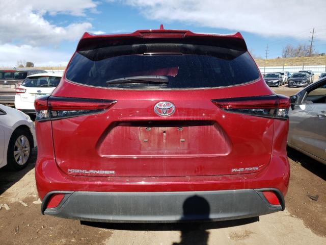 5TDGZRBH9MS531860 - 2021 TOYOTA HIGHLANDER XLE RED photo 6