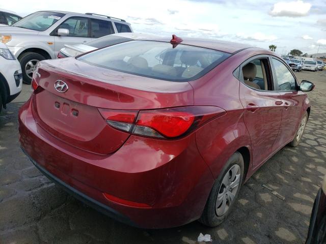 5NPDH4AEXGH725503 - 2016 HYUNDAI ELANTRA SE RED photo 3