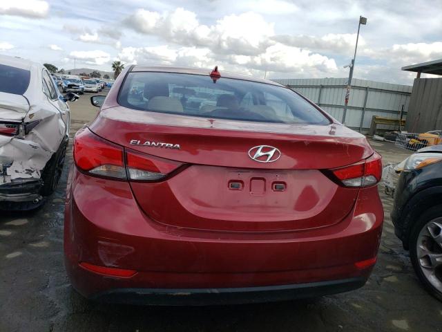 5NPDH4AEXGH725503 - 2016 HYUNDAI ELANTRA SE RED photo 6