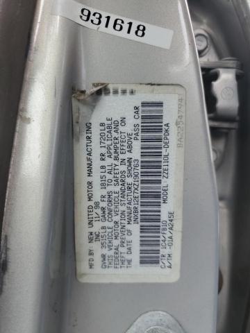 1NXBR12E7XZ190763 - 1999 TOYOTA COROLLA VE SILVER photo 12