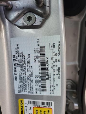 1FA6P0HDXE5389758 - 2014 FORD FUSION SE SILVER photo 12