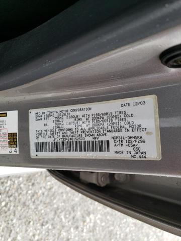 JTLKT334240152503 - 2004 TOYOTA SCION XB Silber Foto 13