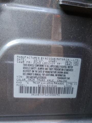 3N1AB7AP5JY208095 - 2018 NISSAN SENTRA S GRAY photo 12