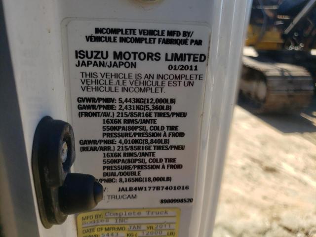 JALB4W177B7401016 - 2011 ISUZU NPR WHITE photo 13