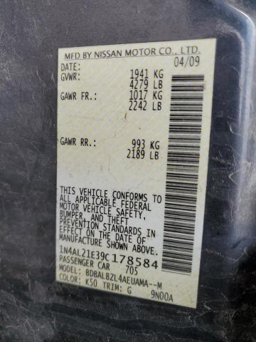 1N4AL21E39C178584 - 2009 NISSAN ALTIMA 2.5 GRAY photo 12