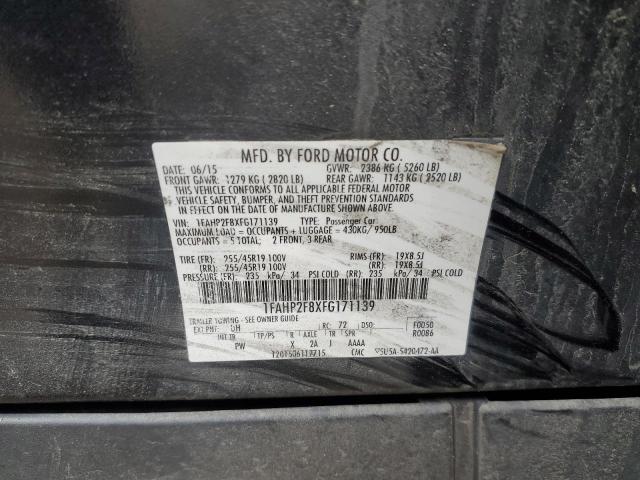 1FAHP2F8XFG171139 - 2015 FORD TAURUS LIMITED BLACK photo 12