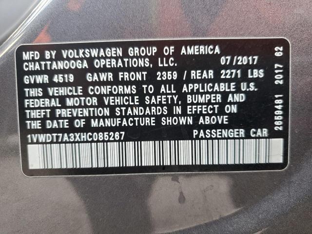 1VWDT7A3XHC085267 - 2017 VOLKSWAGEN PASSAT R-LINE Grafit foto 13