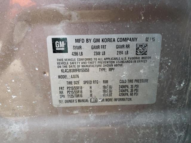 KL4CJBSB9FB155058 - 2015 BUICK ENCORE CONVENIENCE 棕色 照片 12