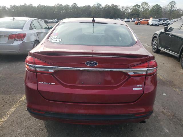 3FA6P0HD3JR283384 - 2018 FORD FUSION SE RED photo 6