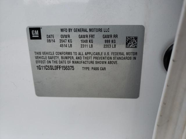 1G11C5SL0FF156375 - 2015 CHEVROLET MALIBU 1LT Biały zdjęcie 12