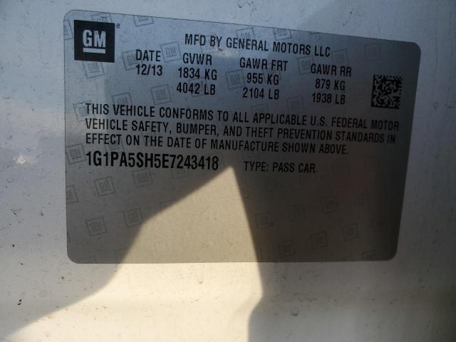 1G1PA5SH5E7243418 - 2014 CHEVROLET CRUZE LS WHITE photo 12