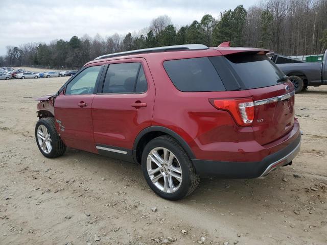 1FM5K7D81HGA84353 - 2017 FORD EXPLORER XLT RED photo 2