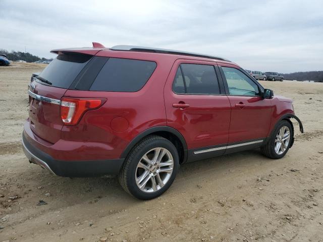 1FM5K7D81HGA84353 - 2017 FORD EXPLORER XLT RED photo 3