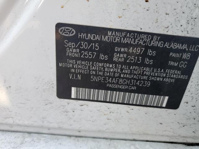 5NPE34AF8GH314239 - 2016 HYUNDAI SONATA SPORT WHITE photo 13