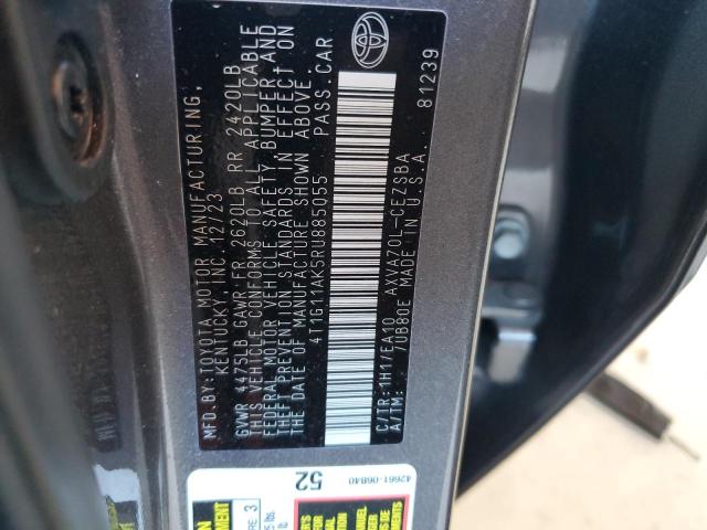 4T1G11AK5RU885055 - 2024 TOYOTA CAMRY SE NIGHT SHADE CHARCOAL photo 12
