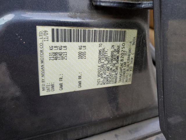 1N4AA5AP1AC820250 - 2010 NISSAN MAXIMA S GRAY photo 12