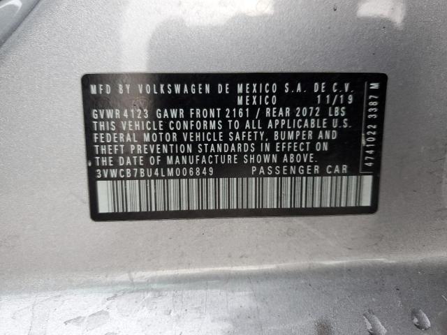 3VWCB7BU4LM006849 - 2020 VOLKSWAGEN JETTA S GRAY photo 12