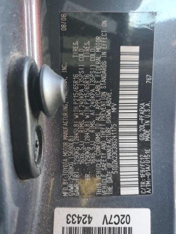 5TDZK23C39S241175 - 2009 TOYOTA SIENNA CE GRAY photo 13