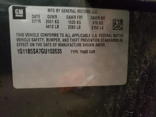 1G11B5SA7GU102635 - 2016 CHEVROLET MALIBU LIM LS GRAY photo 12