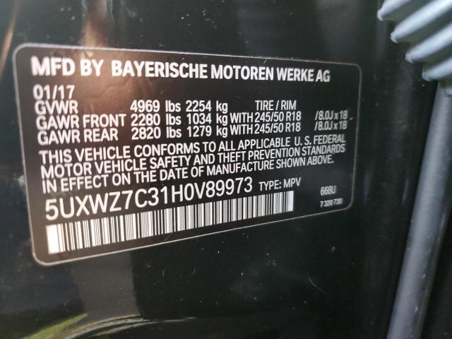 5UXWZ7C31H0V89973 - 2017 BMW X3 SDRIVE28I BLACK photo 12