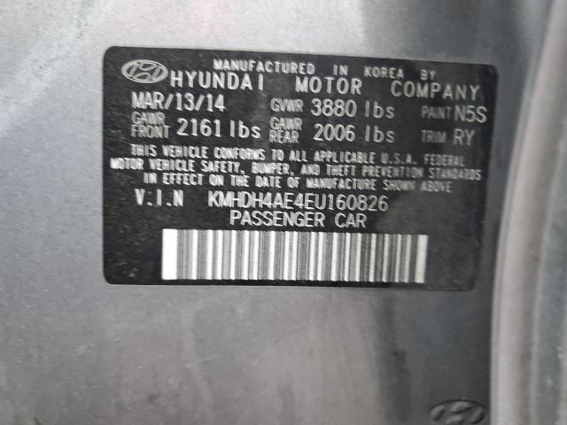 KMHDH4AE4EU160826 - 2014 HYUNDAI ELANTRA SE SILVER photo 12