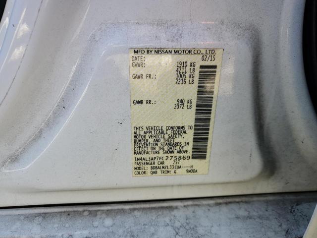 1N4AL3AP7FC275869 - 2015 NISSAN ALTIMA 2.5 WHITE photo 12