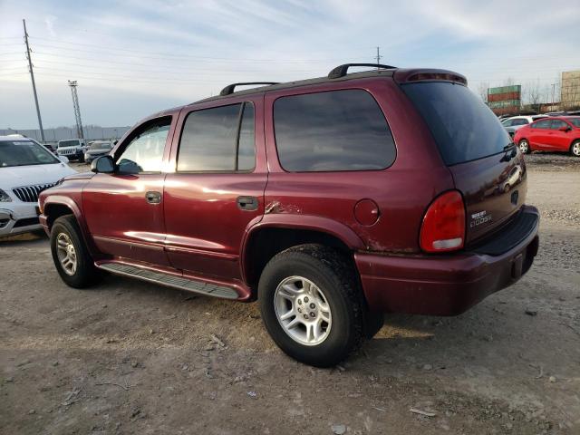 1B4HS28N51F513197 - 2001 DODGE DURANGO BURGUNDY photo 2