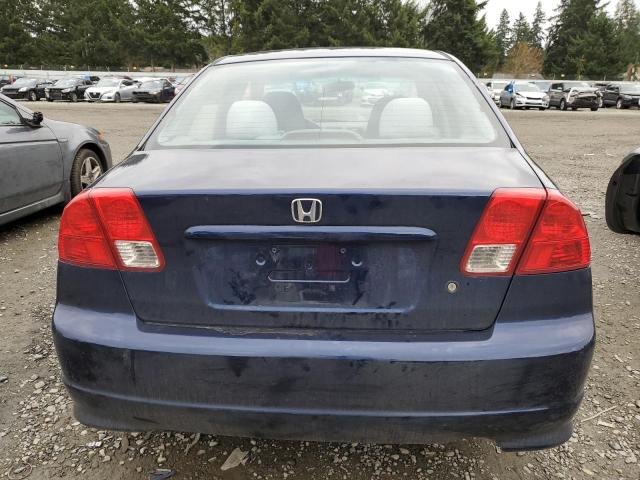 2HGES16514H560251 - 2004 HONDA CIVIC LX BLUE photo 6