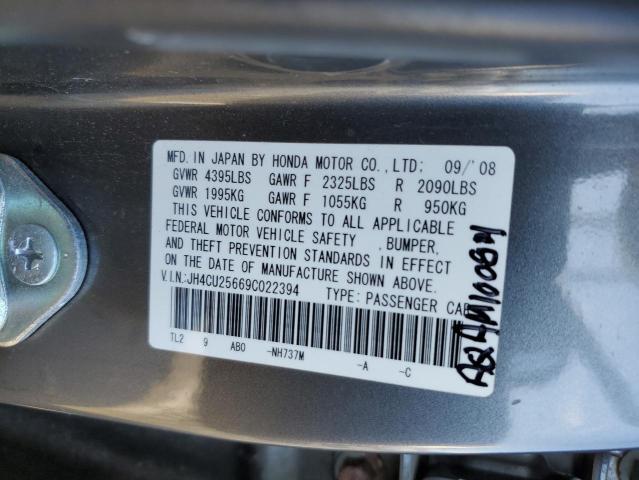 JH4CU25669C022394 - 2009 ACURA TSX GRAY photo 12