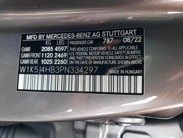 W1K5J4HB3PN334297 - 2023 MERCEDES-BENZ CLA 250 4MATIC GRAY photo 13