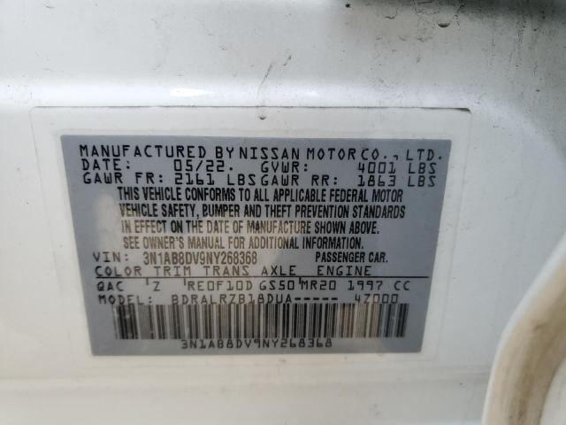 3N1AB8DV9NY268368 - 2022 NISSAN SENTRA SR WHITE photo 13