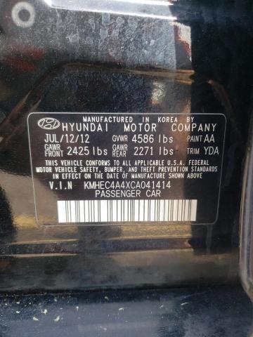 KMHEC4A4XCA041414 - 2012 HYUNDAI SONATA HYBRID BLACK photo 12