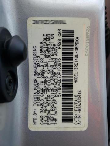 5YFBU4EE7DP163975 - 2013 TOYOTA COROLLA BASE SILVER photo 12