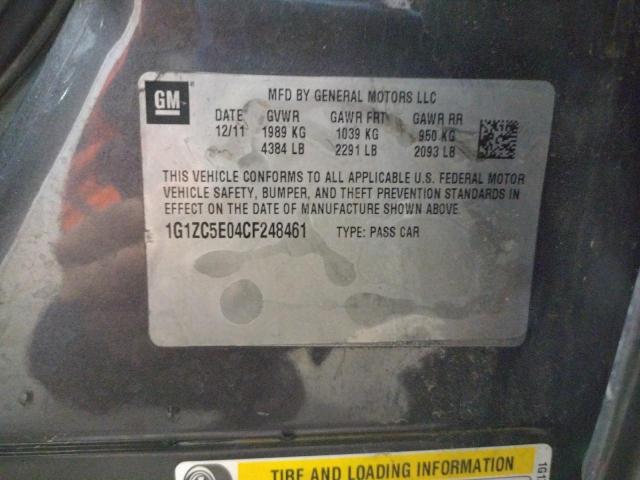 1G1ZC5E04CF248461 - 2012 CHEVROLET MALIBU 1LT BLACK photo 12