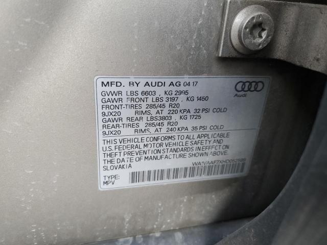 WA1VAAF7XHD052599 - 2017 AUDI Q7 PRESTIGE 棕色 照片 13