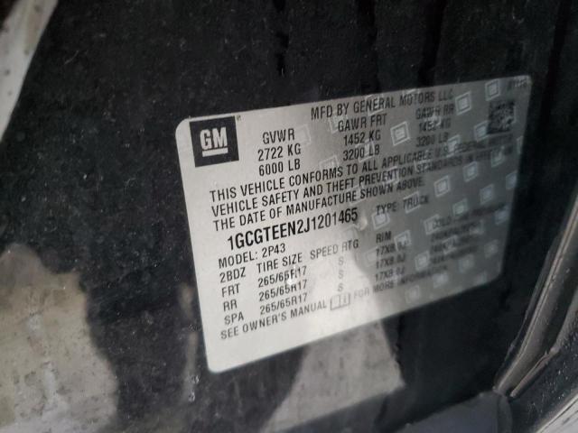 1GCGTEEN2J1201465 - 2018 CHEVROLET COLORADO ZR2 BLACK photo 12